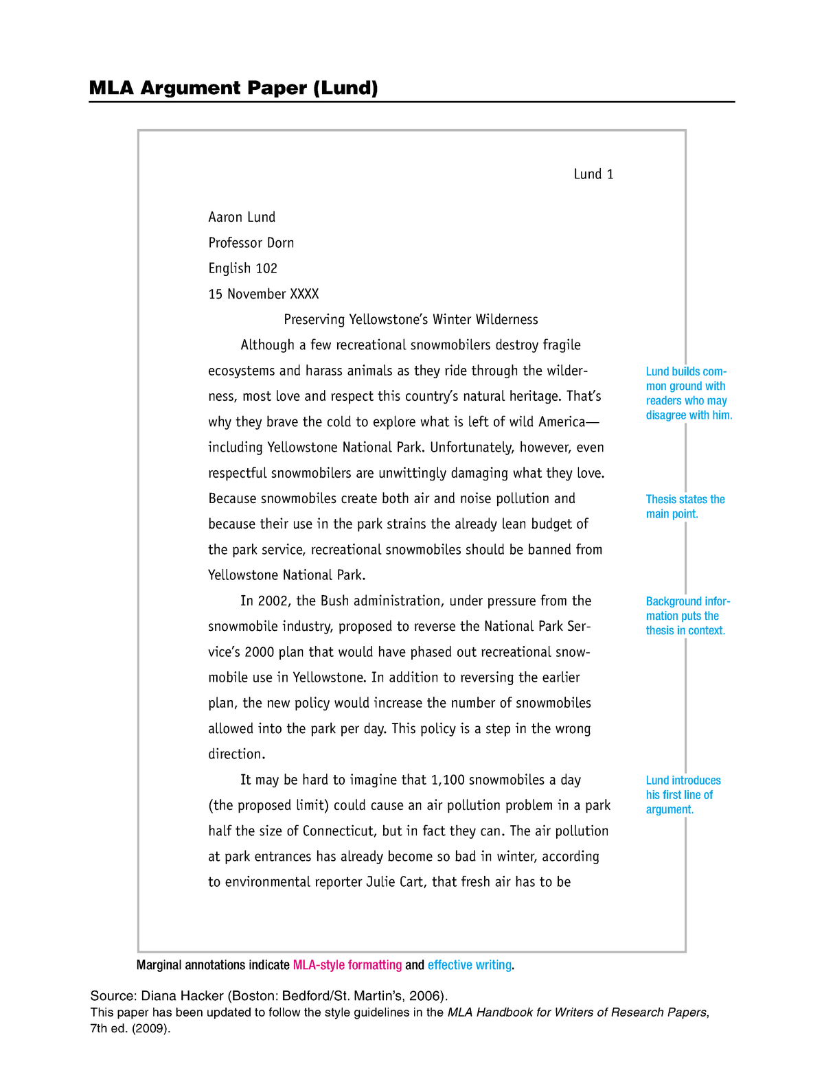 how to write an argumentative essay in mla format