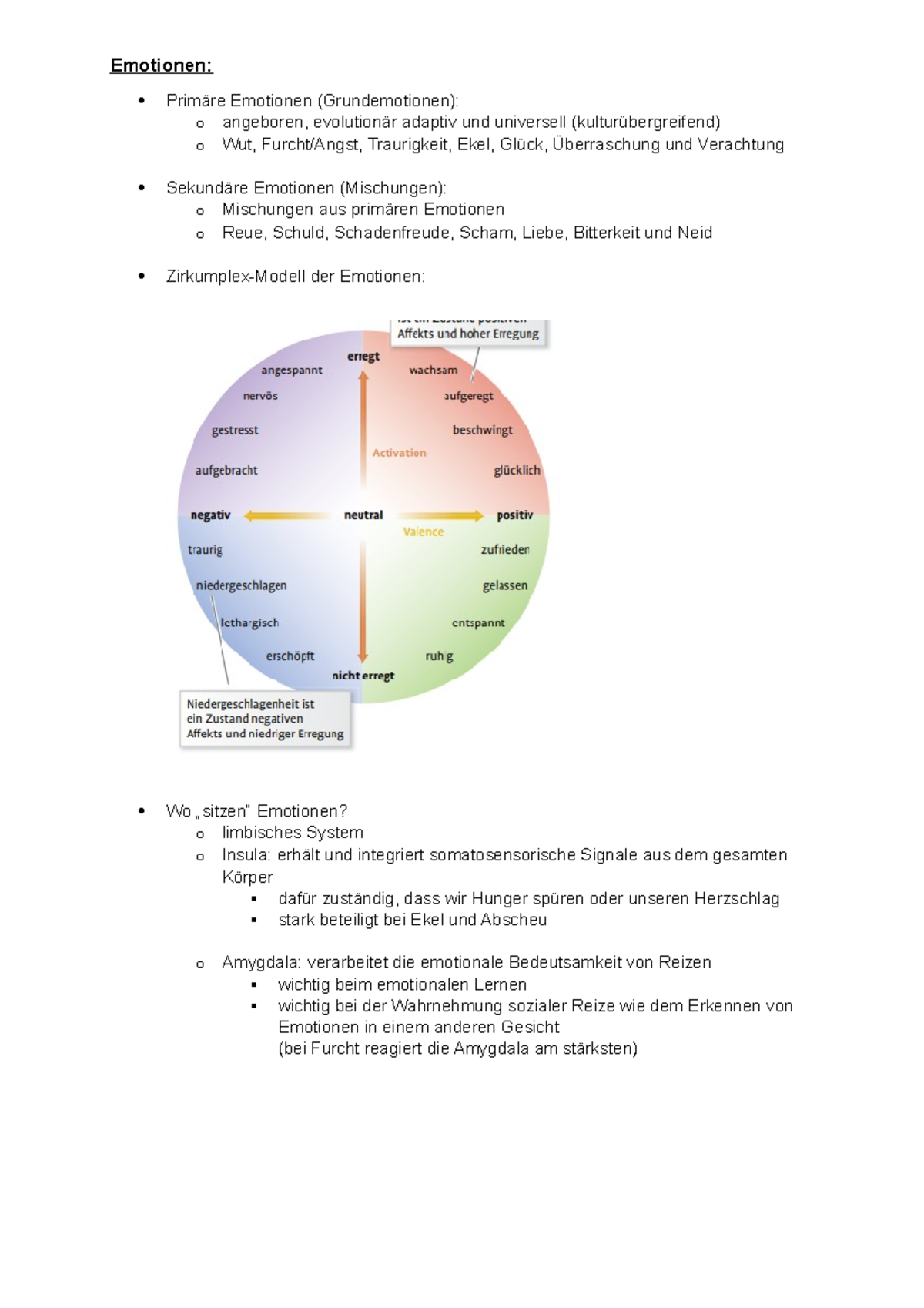 Emotionen WiSe 21 Nebenfach Emotionen Primäre Emotionen (Grundemotionen) o angeboren