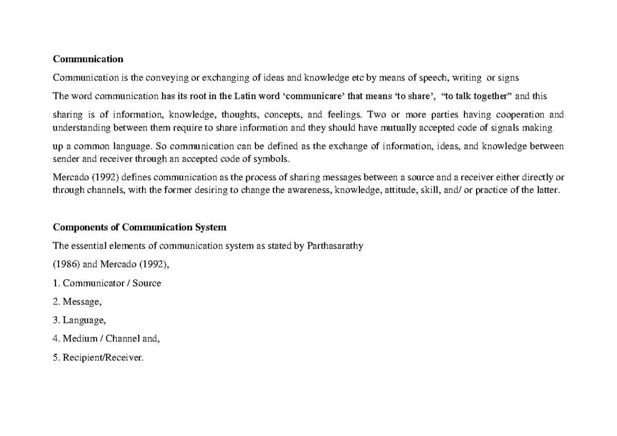 Commumication Channels - Communication Communication is the conveying ...