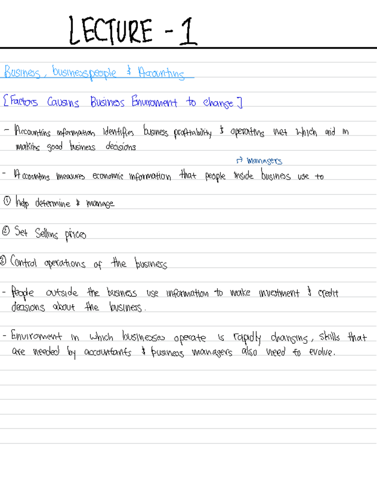 BUSS1030 - Accounting - Lecture notes - LECTURE - 1 Business ...