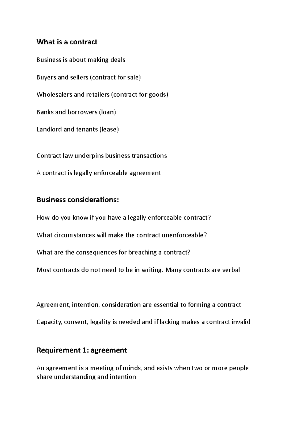 Law ethics wk 8 offers - What is a contract Business is about making ...
