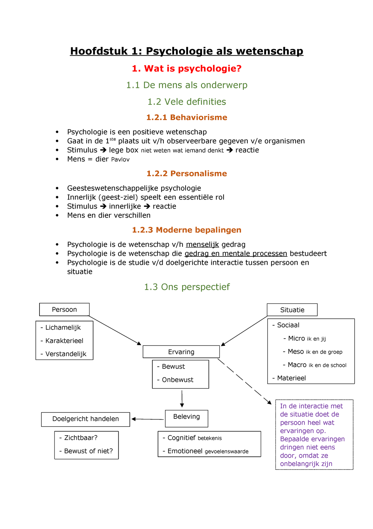 Hoofdstuk 1 Hoofdstuk 1 Psychologie Als Wetenschap 1 Wat Is Psychologie 1 De Mens Als 