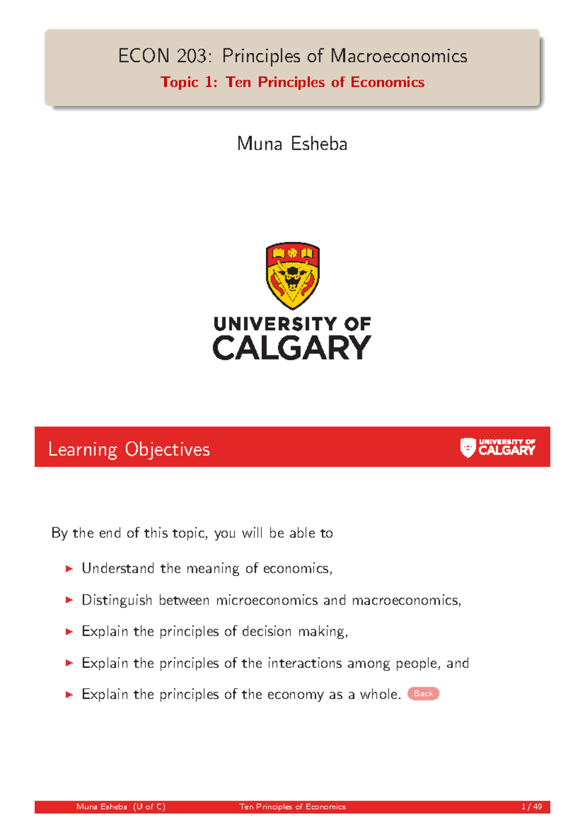 Topic 1 - Ten Principles of Economics - ECON 203: Principles of ...