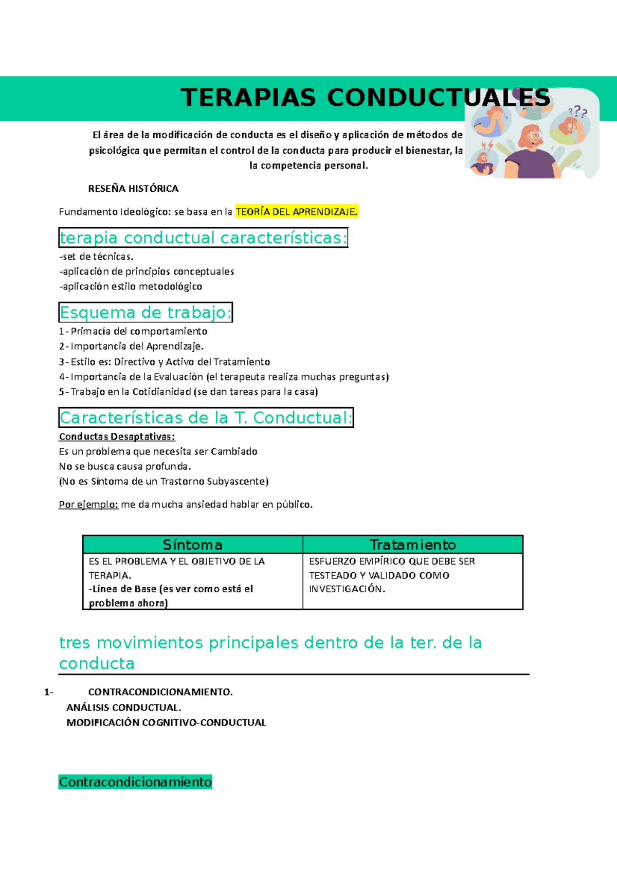 Terapias Conductuales - El área De La Modificación De Conducta Es El ...