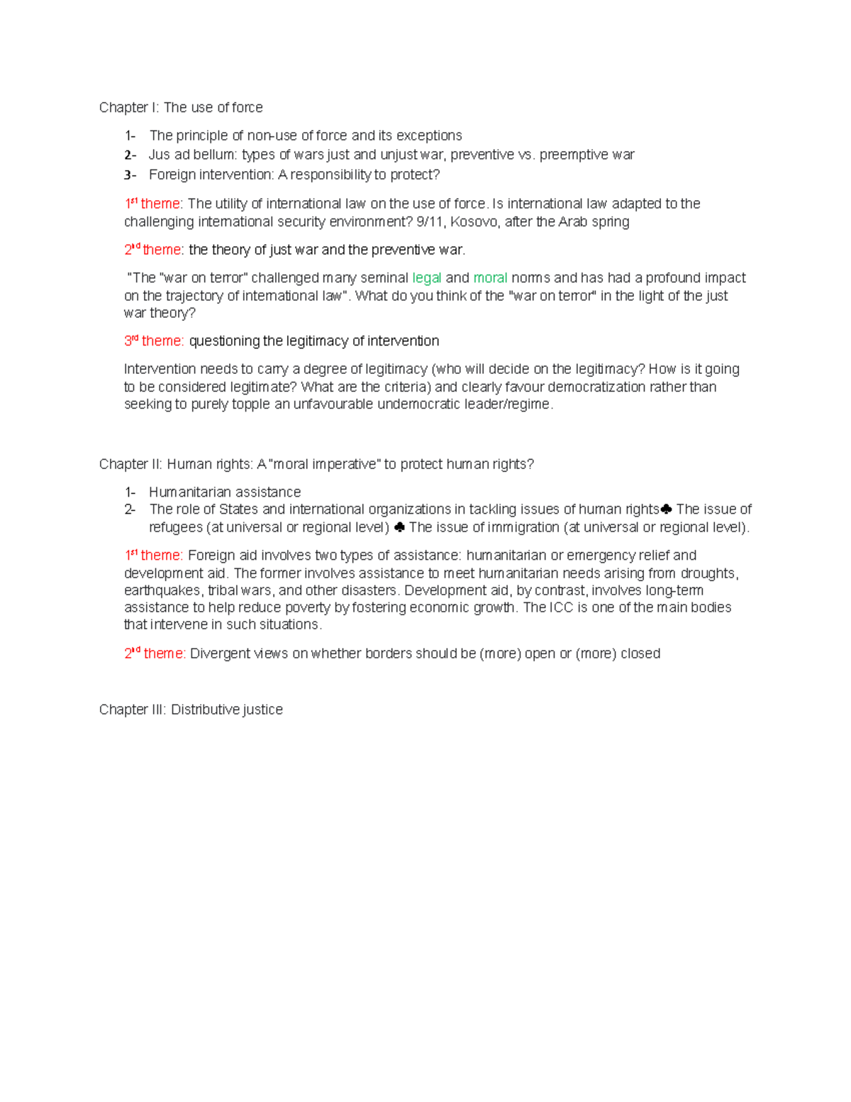 Chapter I - assignment - Chapter I: The use of force 1- The principle ...