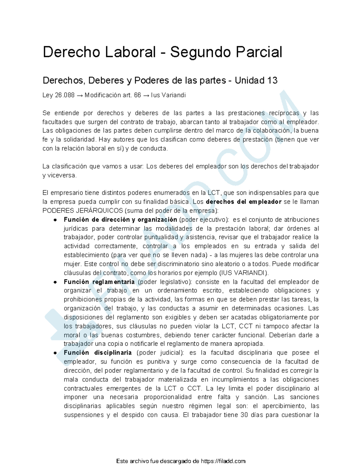 Segundo Parcial - Laboral - Derecho Laboral - Segundo Parcial Derechos ...