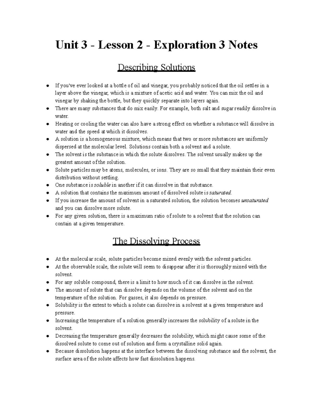 Unit 3 - Lesson 2 - Exploration 3 Notes - Unit 3 - Lesson 2 ...