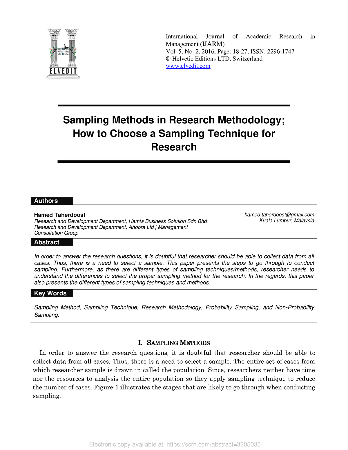 Sampling Methods in Research Methodology - International Journal of ...