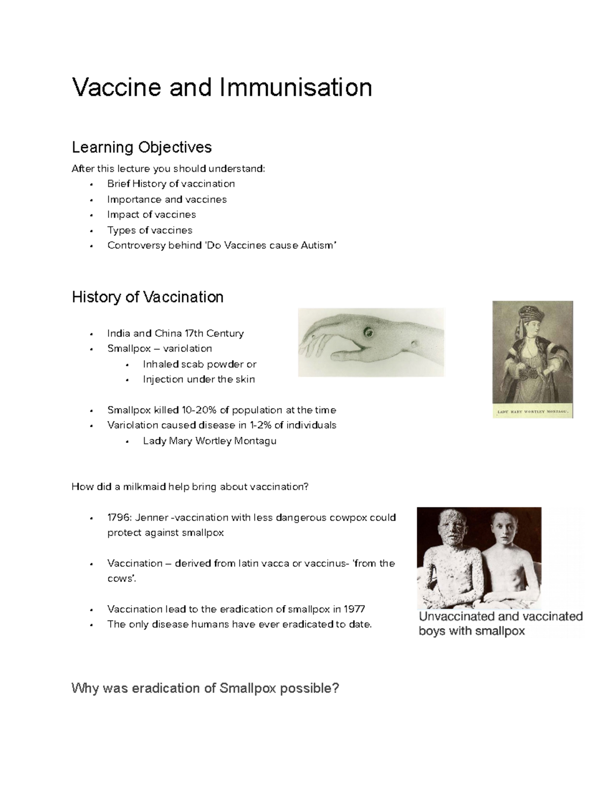 Vaccine and Immunisation - Vaccine and Immunisation Learning Objectives ...