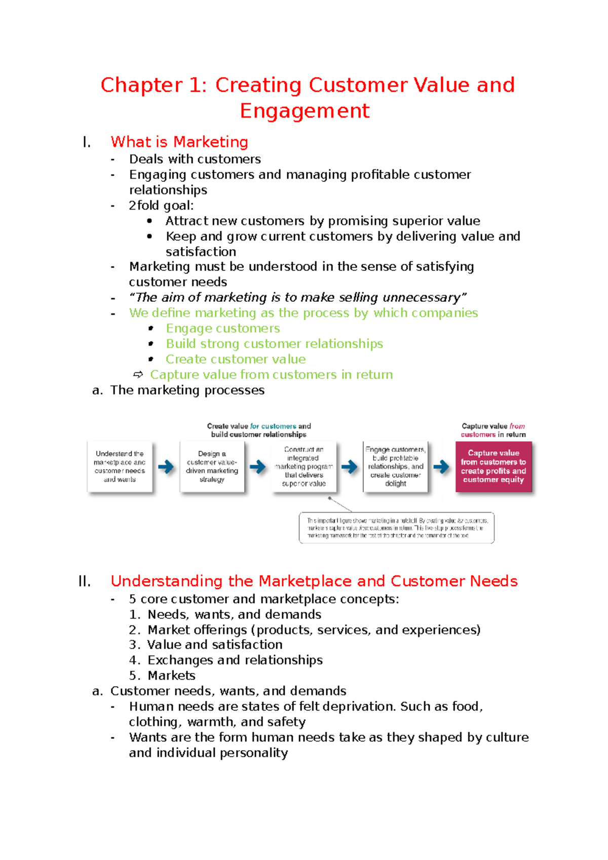 Chapter 1 - Lecture Notes - Chapter 1: Creating Customer Value And ...