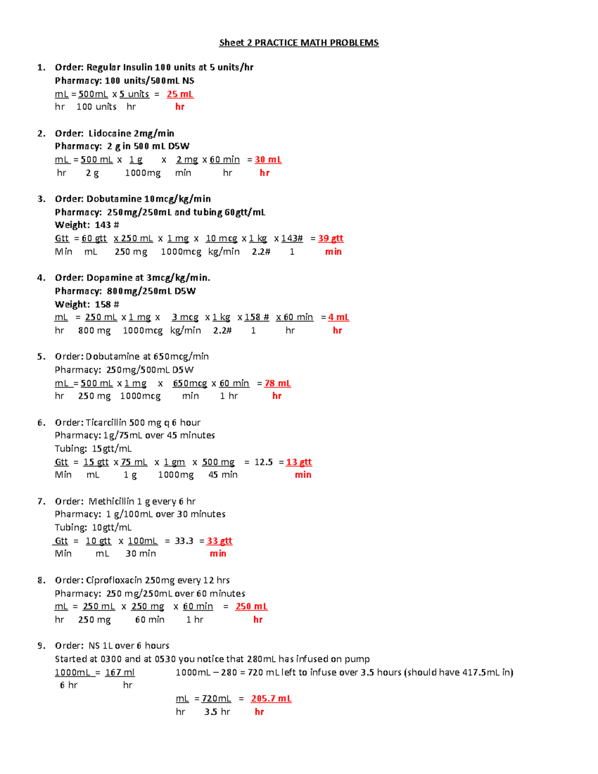 Sheet 2 Answers-2 - mathe practic - Sheet 2 PRACTICE MATH PROBLEMS ...