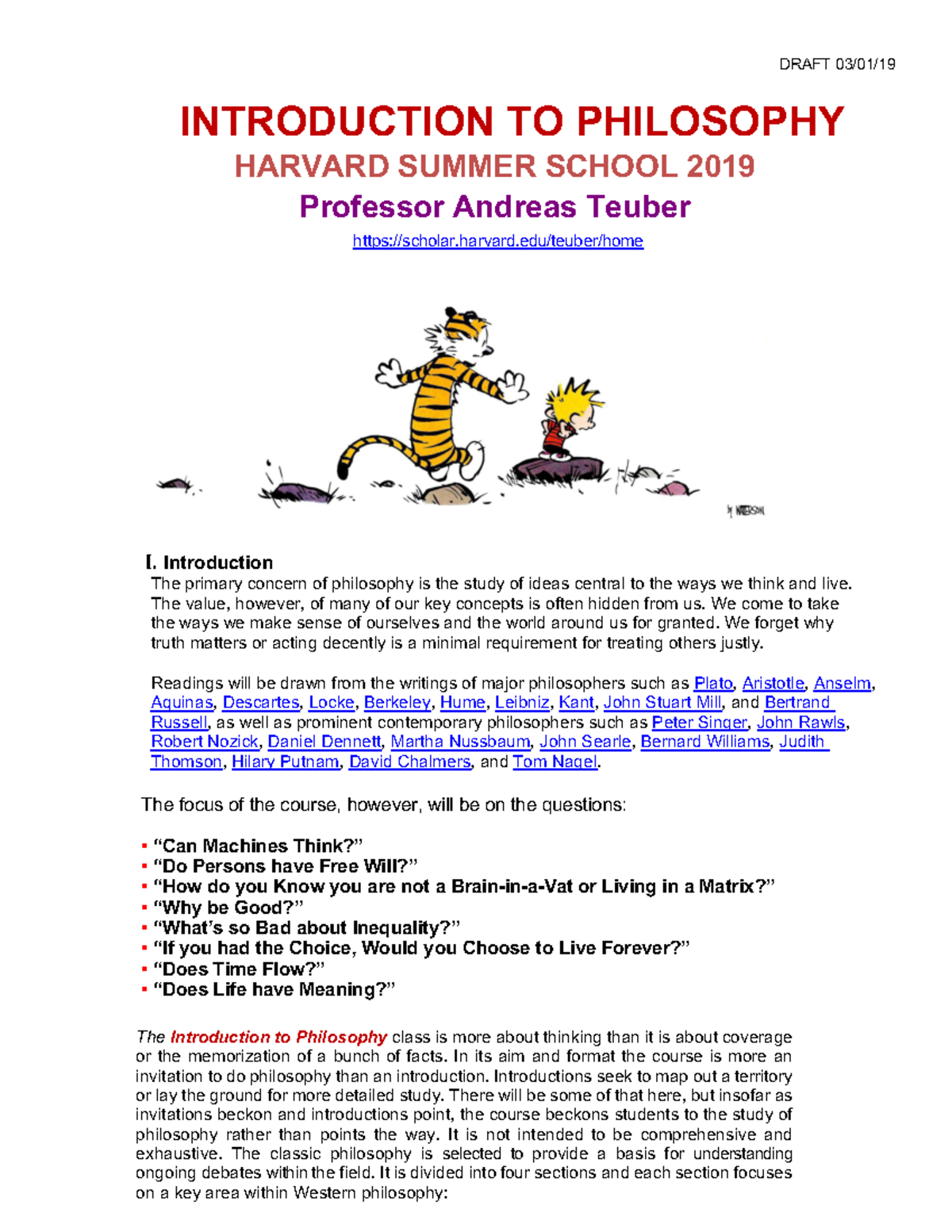 Phil s 4 introduction to philosophy syllabus harvard summer school