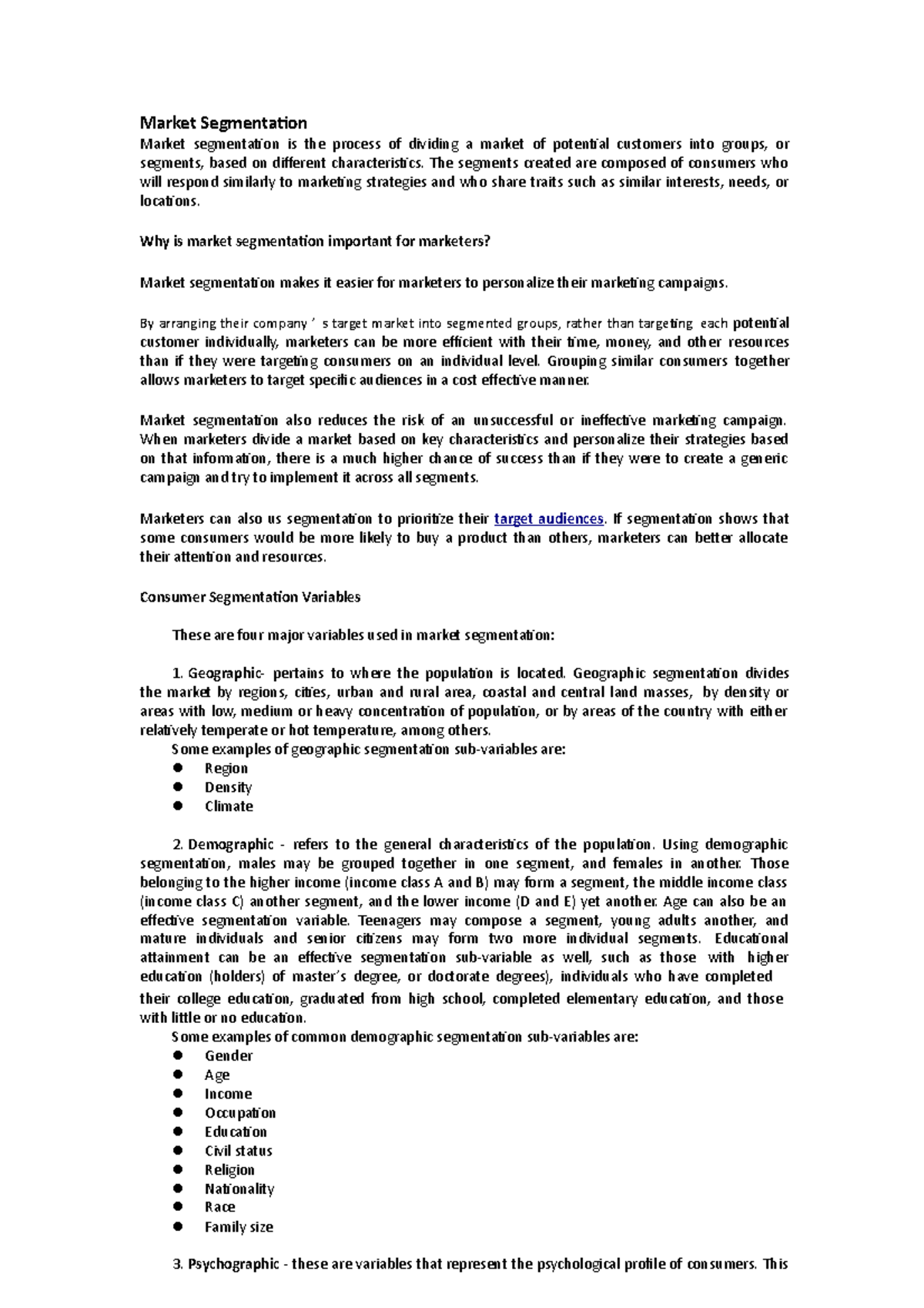 Market-Segmentation - To learn - Market Segmentation Market ...