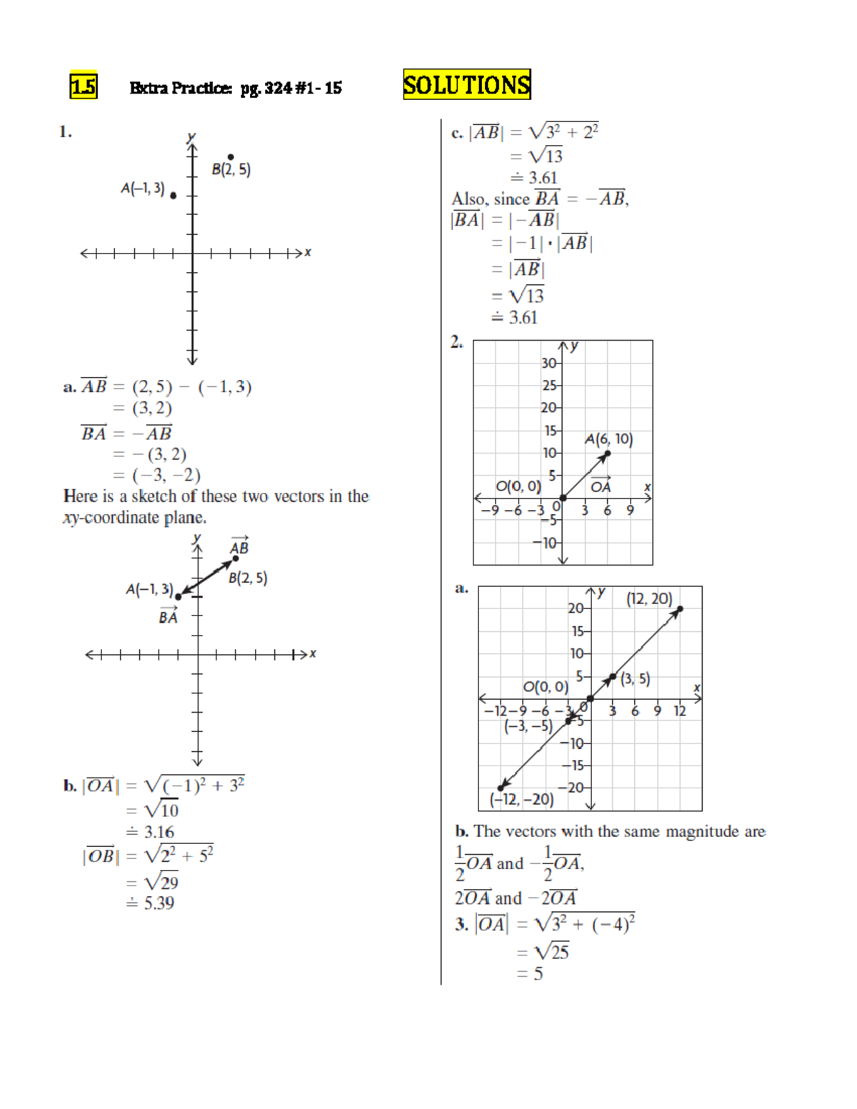 1.5 Solutions to Extra Practice - Copy - 1 Extra Practice: pg ...
