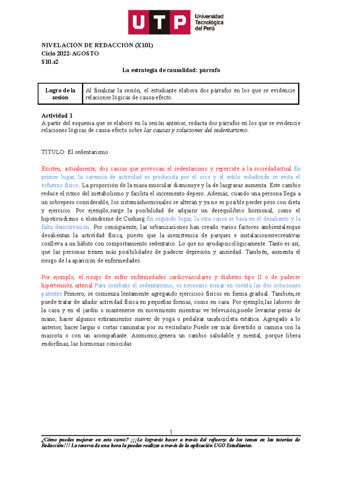 S10.s2 - La Estrategia De Causalidad. Párrafo (Material De Actividades ...