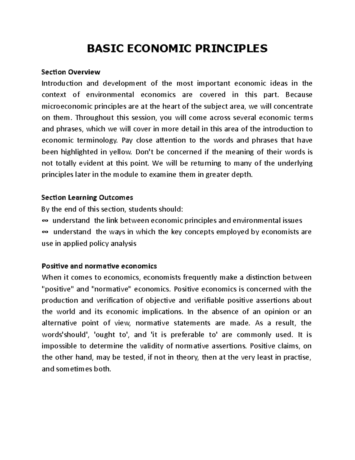 basic principles of international economic law