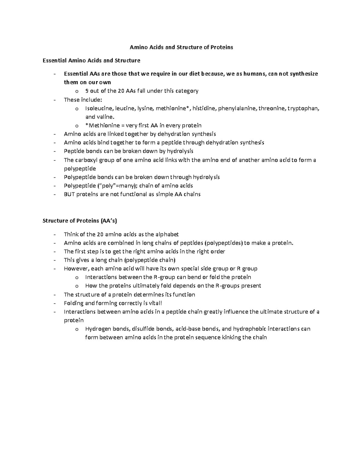 Amino Acids and Structure of Proteins Amino Acids and Structure of