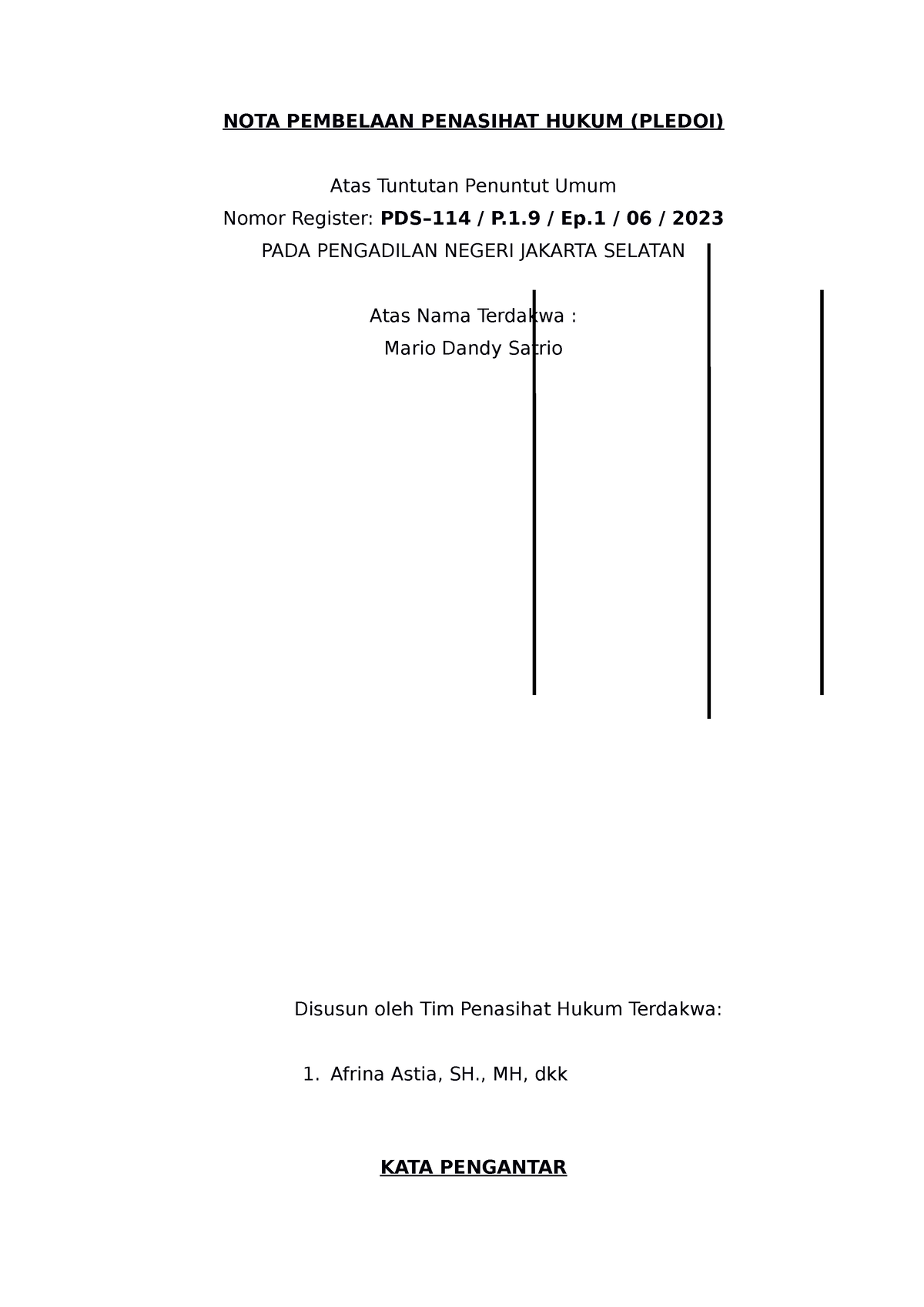 NOTA Pembelaan Penasihat Hukum-UT - NOTA PEMBELAAN PENASIHAT HUKUM ...