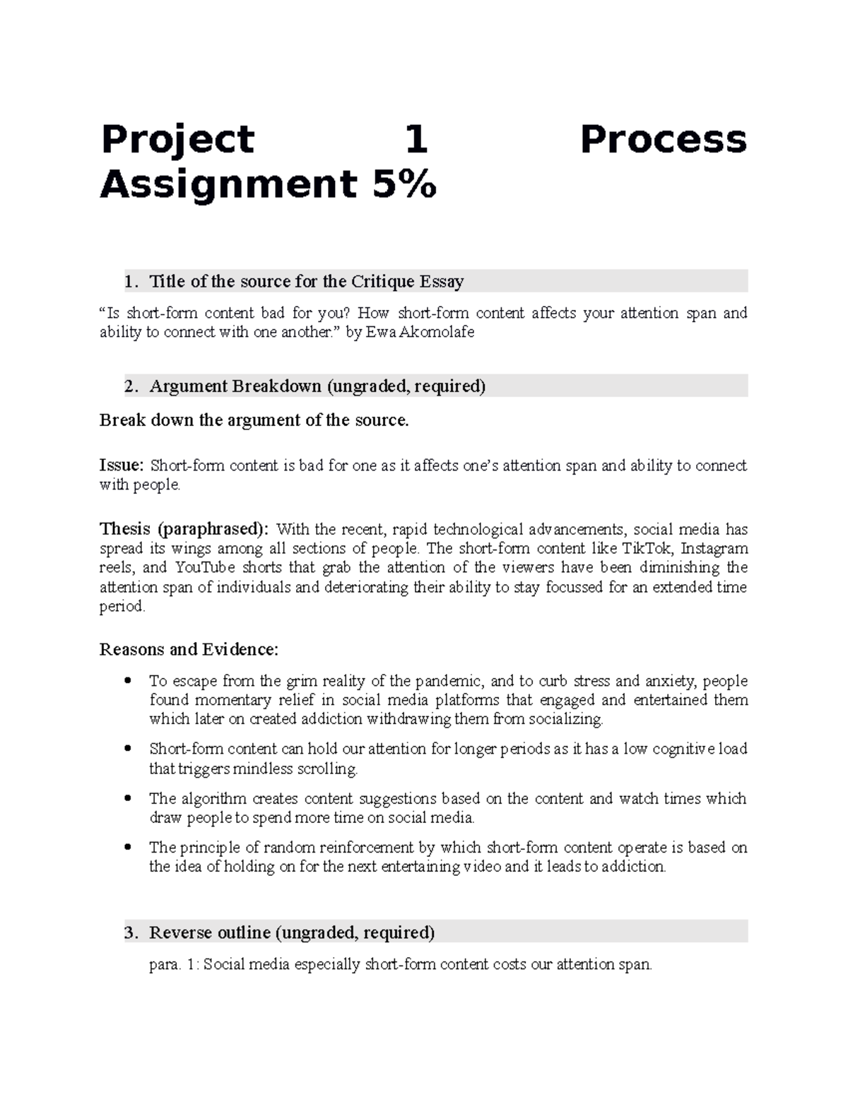 project stem assignment 1