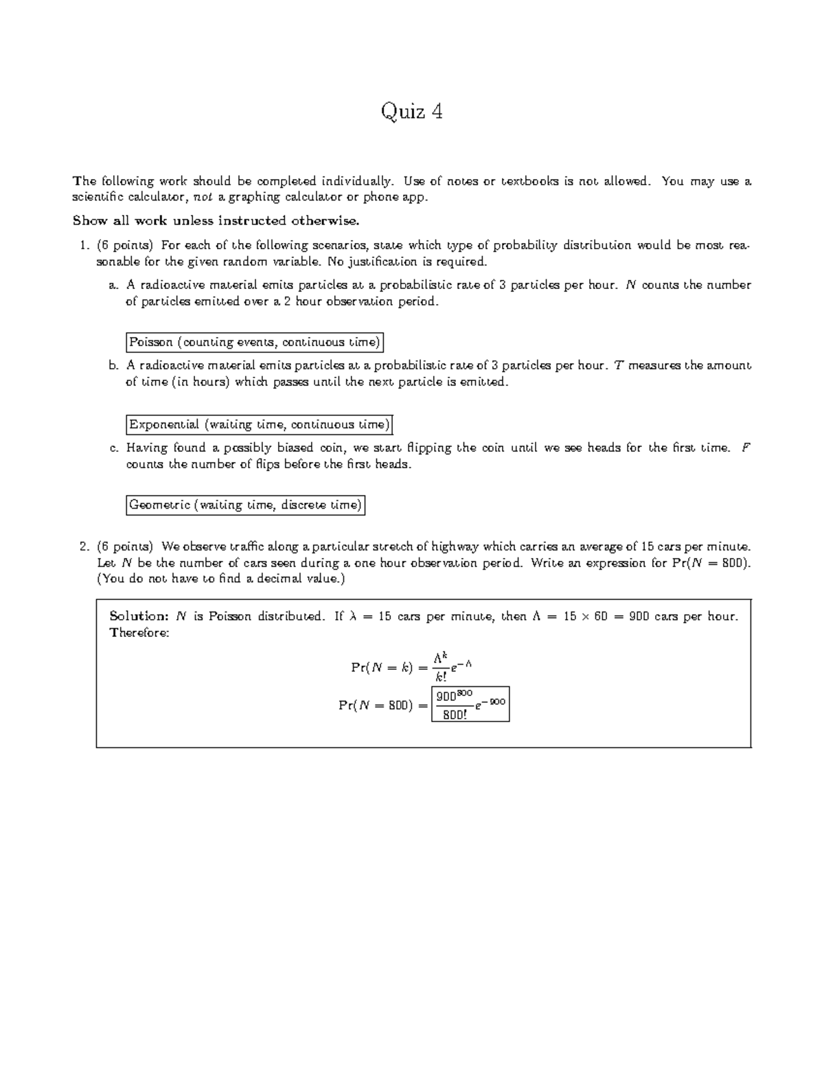 Quiz+4+-+Solutions - quiz 4 practice - Quiz 4 The following work should ...