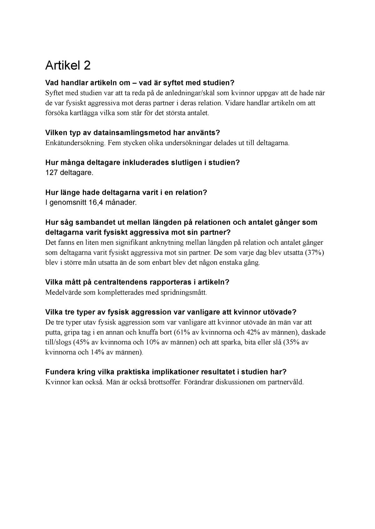 Vetenskaplig Metod - Artikel 2 - Artikel 2 Vad Handlar Artikeln Om ...