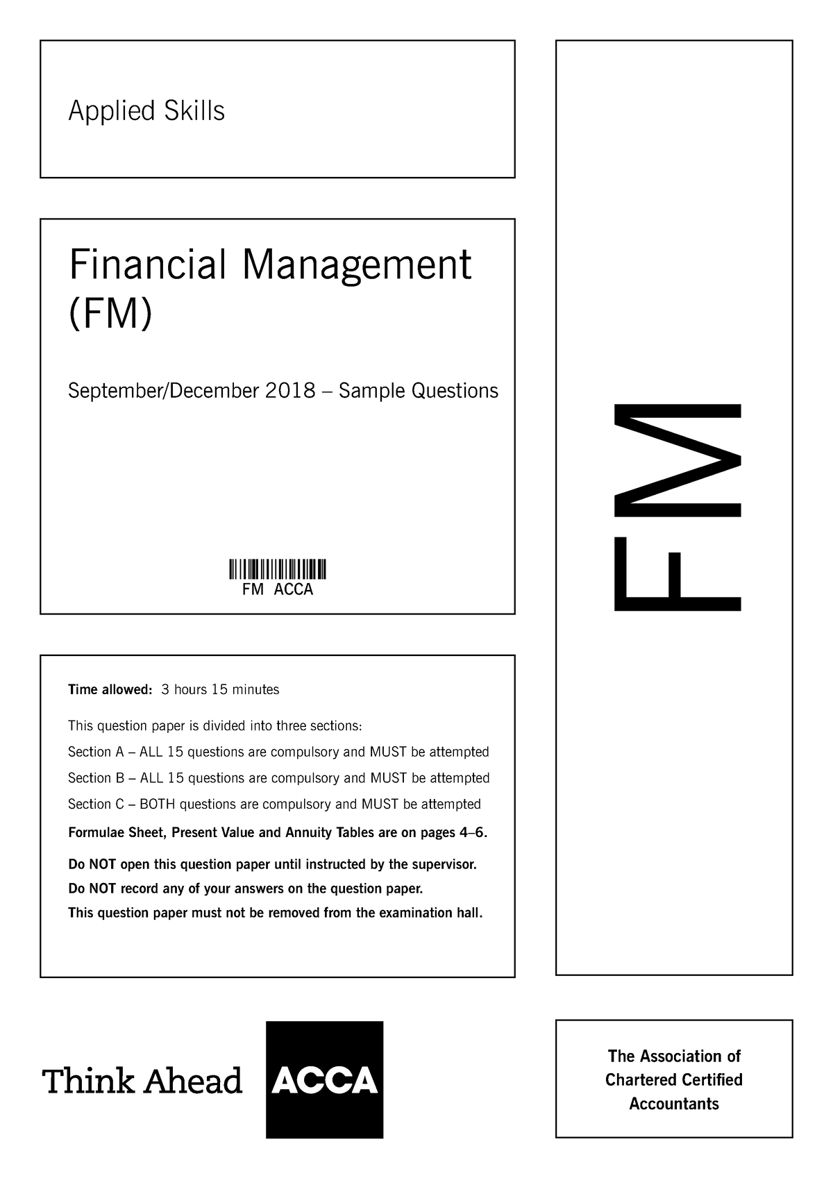 Fm 2018 Sepdec Sample Q - ACCA - Applied Skills Financial Management ...