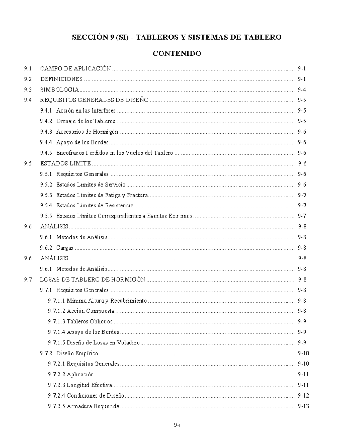 Tableros de concreto Aashto LRFD - 9-i SECCIÓN 9 (SI) - TABLEROS Y ...