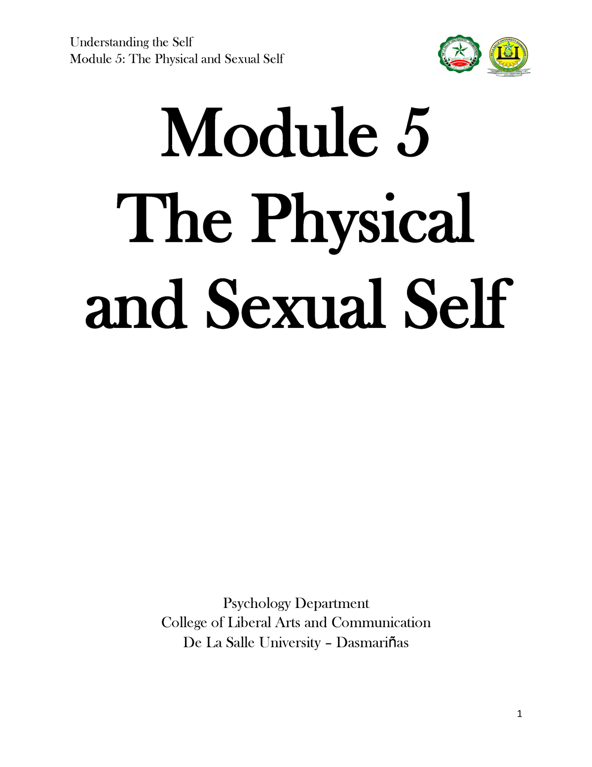Phyiscal And Sexual Self Module 5 The Physical And Sexual Self Module 5 The Physical And