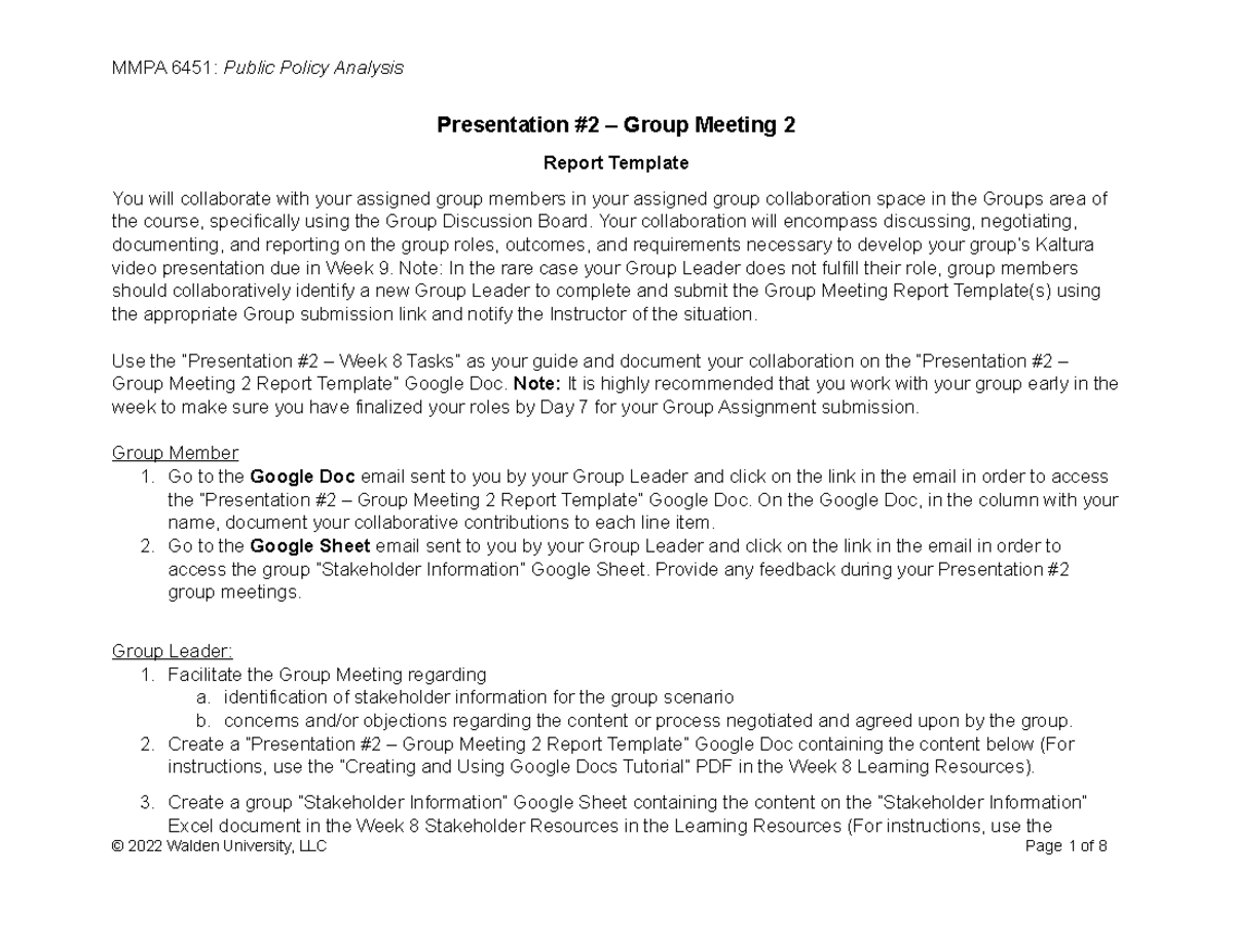 Week 8P2Group Mtg 2Assn+Stanley - Presentation #2 – Group Meeting 2 ...