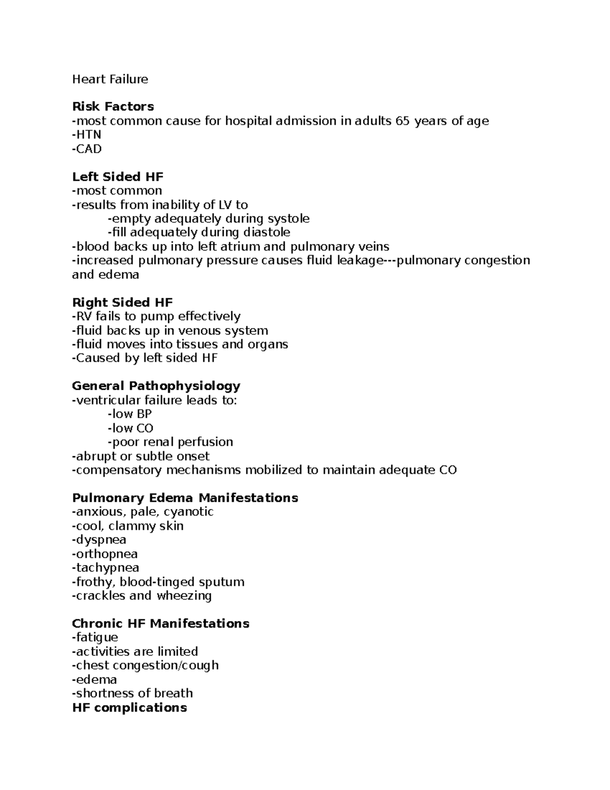 Heart Failure - Heart Failure Risk Factors -most common cause for ...