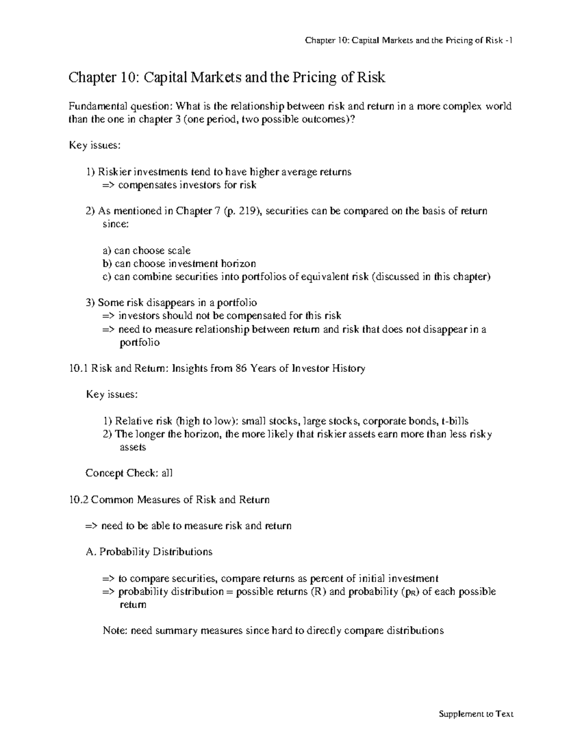 ch10-3310-capital-markets-and-the-pricing-of-risk-chapter-10-capital