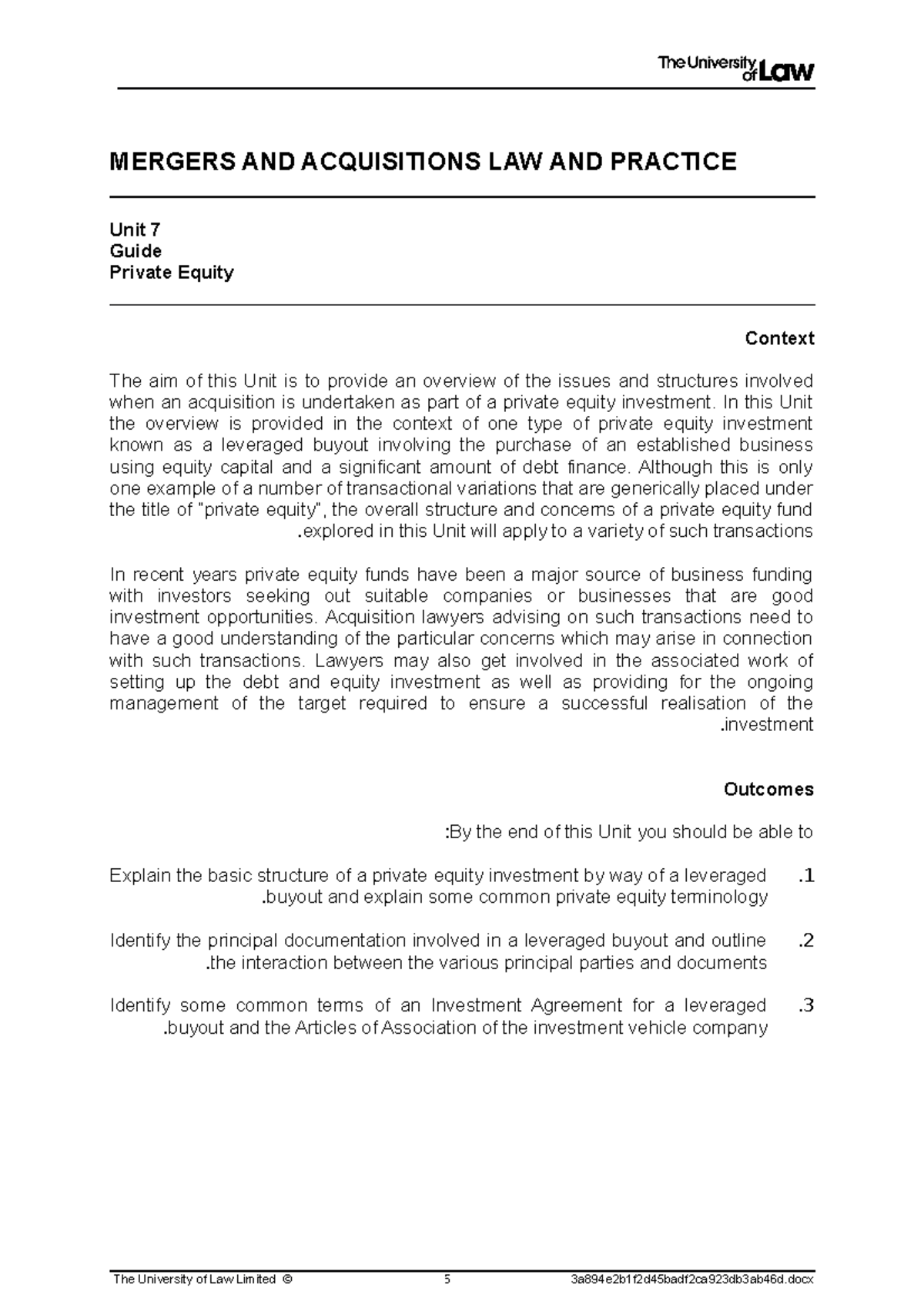 2223 macq ws07 ce01 guide - MERGERS AND ACQUISITIONS LAW AND PRACTICE ...