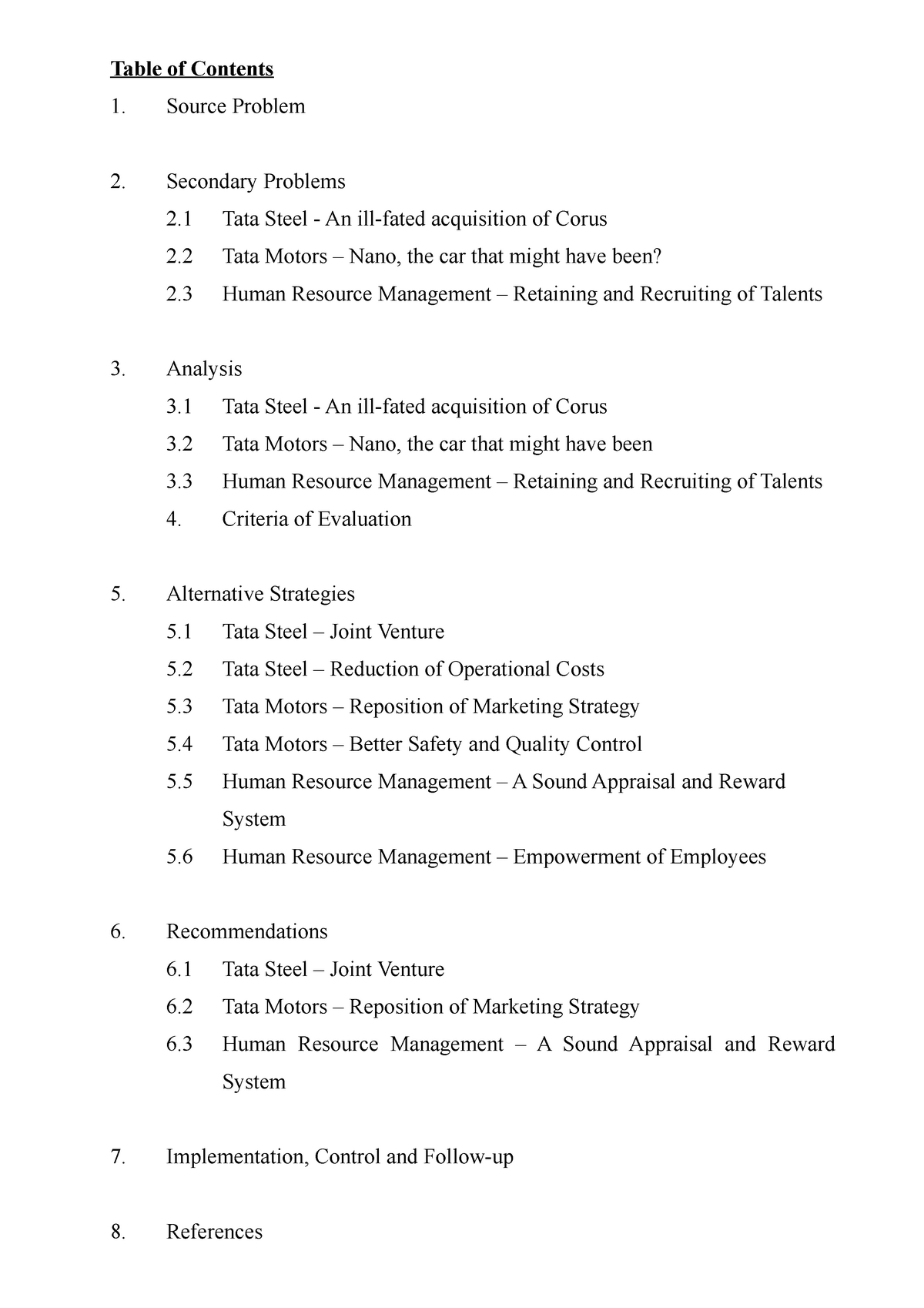 international management assignment example