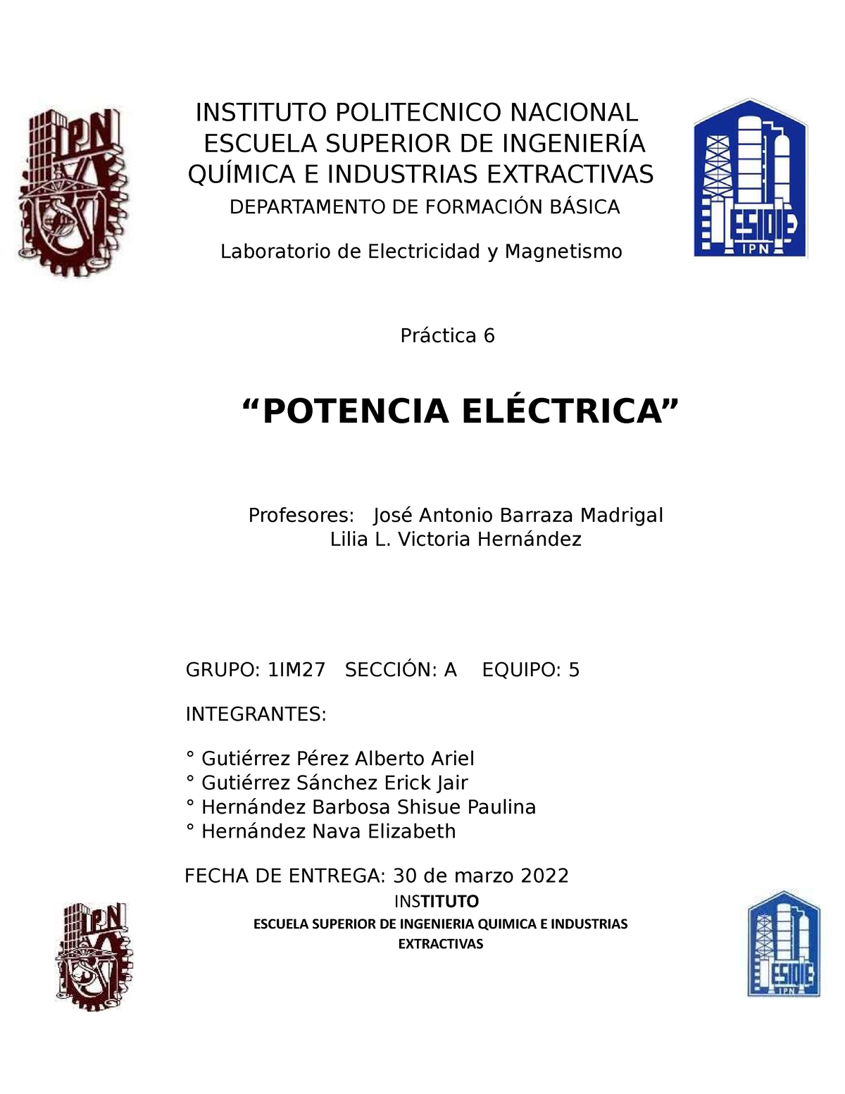 Practica 6 Y 7 Electricidad Y Magnetismopractica 6 Y 7 Electricidad Y ...