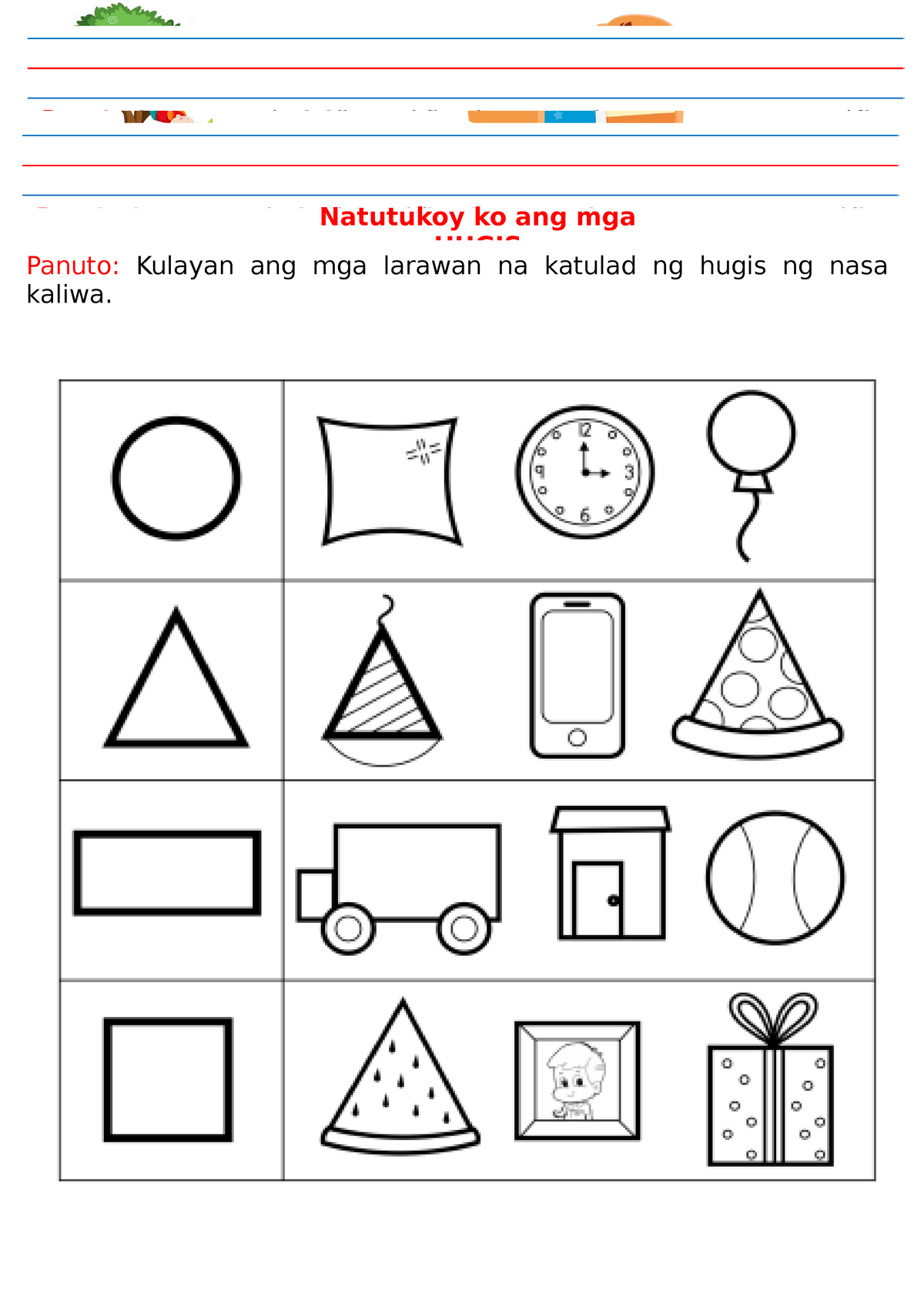 Q1 Week3 Day 1 5 Teaching Natutukoy Ko Ang Mga Hugis Panuto