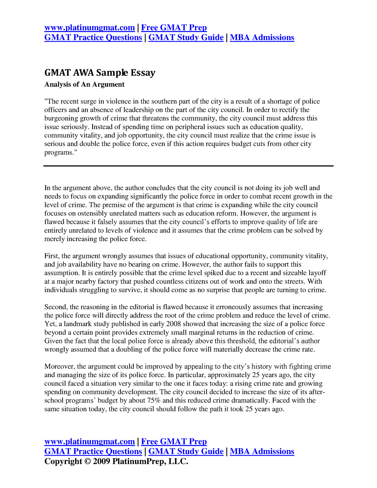 gmat awa essays with answers pdf
