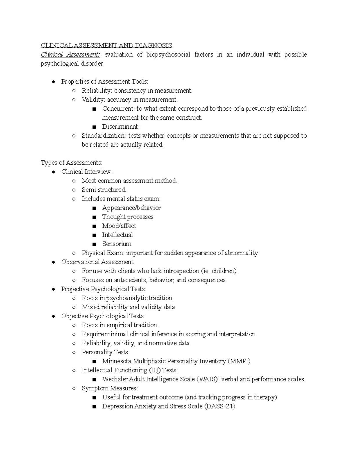 3. Clinical Assessment And Diagnosis - CLINICAL ASSESSMENT AND ...