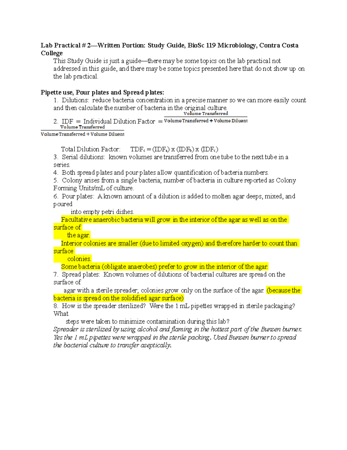 Lab Practical 2 Study Guide SP2021-1 - Lab Practical # 2—Written ...