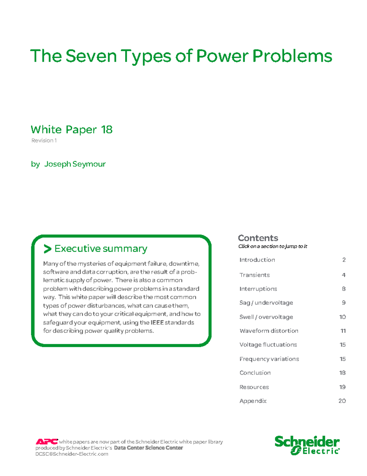 The Seven Types of Power Problems - Revision 1 by Joseph Seymour ...