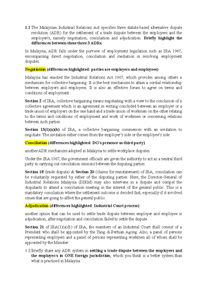 Alternative Dispute Resolution Writing Tecs 1002 Utm Studocu