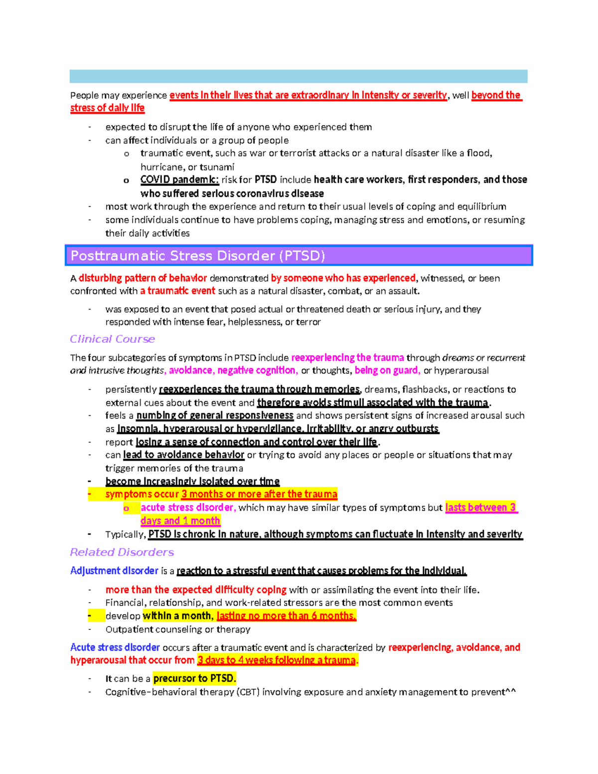 Ch 13 Trauma and Stressor Disorders - Ch 13 Trauma and Stressor ...