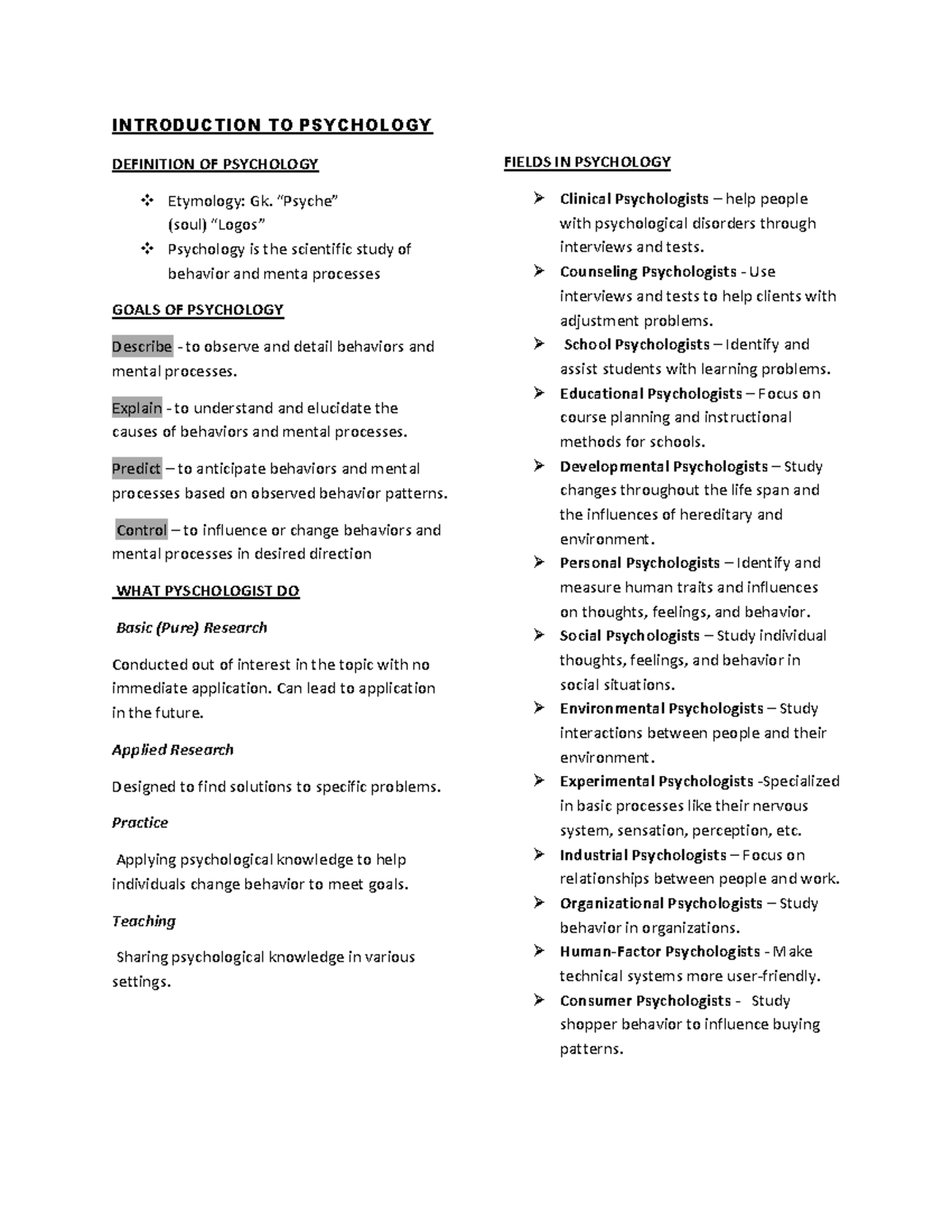 Inbound 5719564577378460371 INTRODUCTION TO PSYCHOLOGY DEFINITION OF