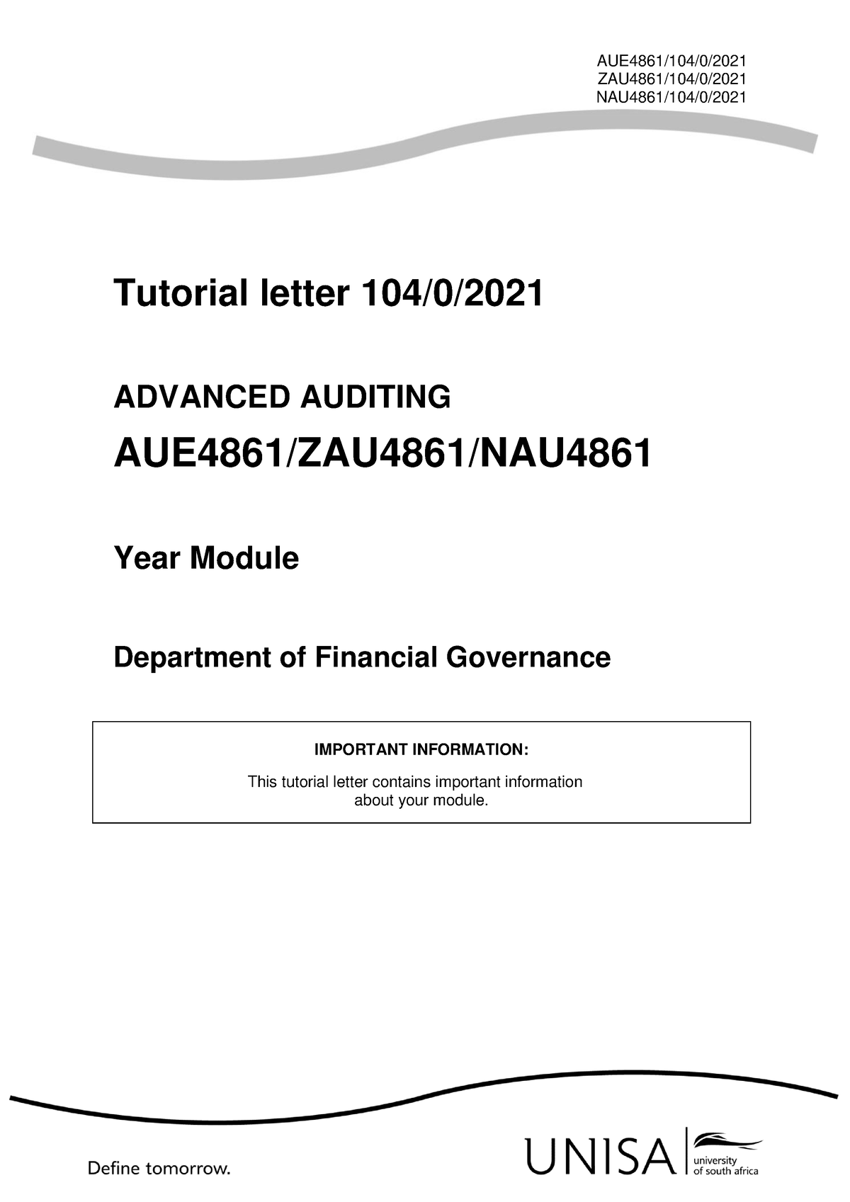 104 2021 0 B - Audit - ####### AUE4861/104/0/ ####### ZAU4861/104/0 ...