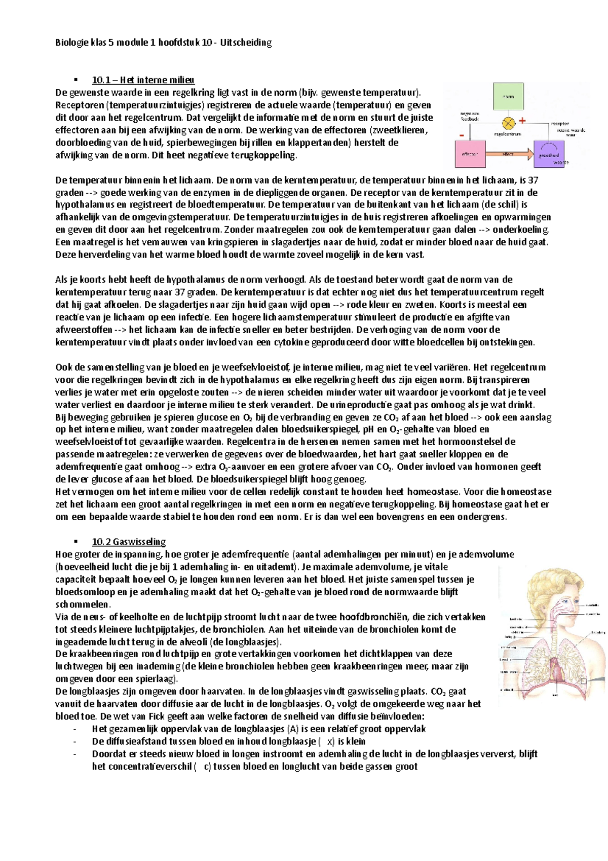 Biologie Hoofdstuk 10 - Uitscheiding - Biologie Klas 5 Module 1 ...