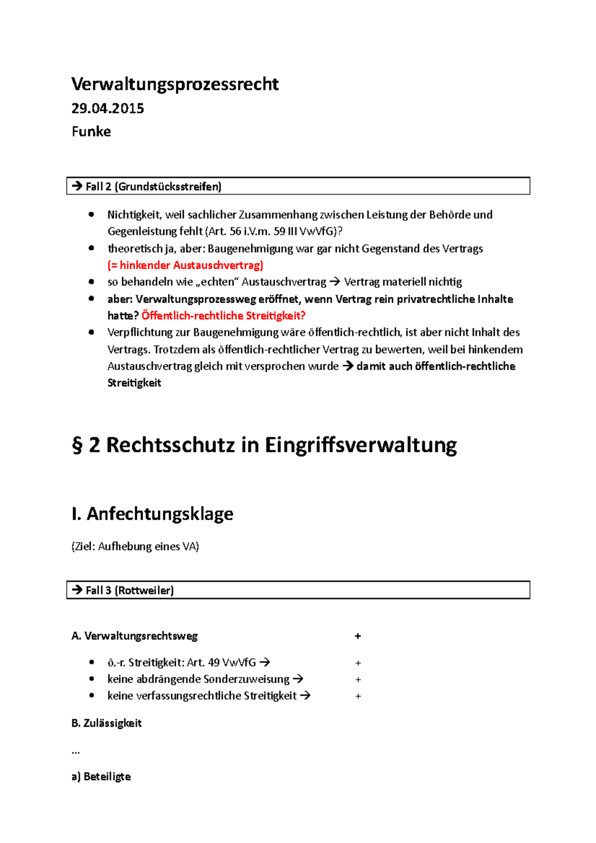 3Funke 2015-04-29 Anfechtungsklage - Verwaltungsprozessrecht 29. Funke ...