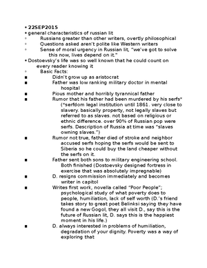 Russian Lit. Discussion Midterm Review - 10/29/12 Russian Lit ...