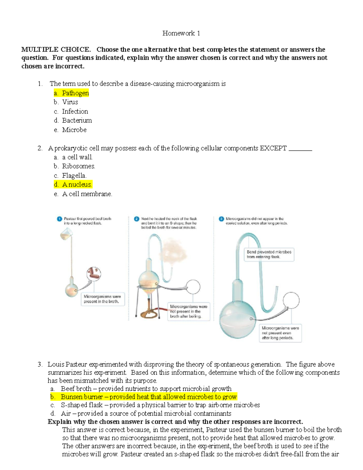 Homework 1 - Homework 1 MULTIPLE CHOICE. Choose the one alternative ...