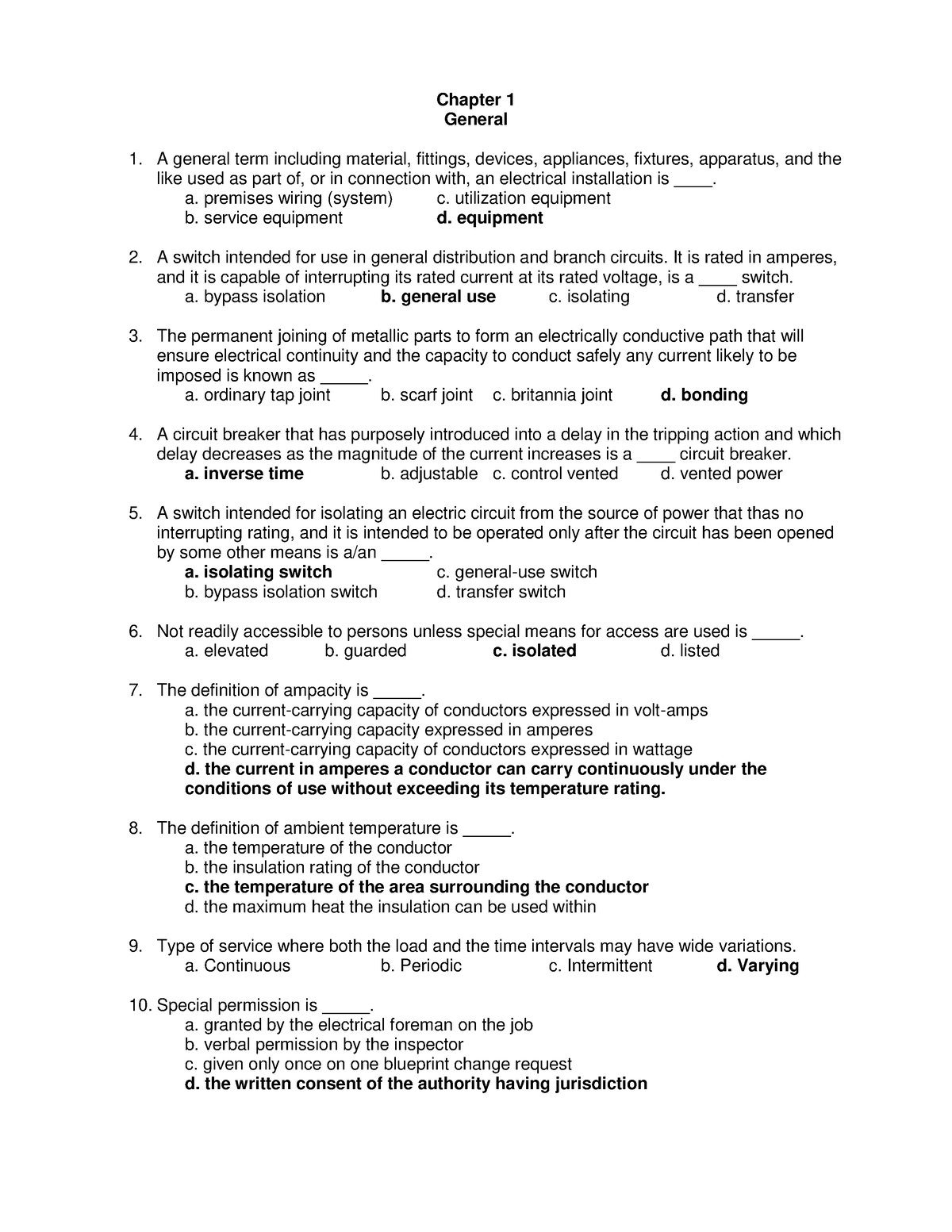 Pec Quiz - Not Updated - Chapter 1 General A General Term Including ...