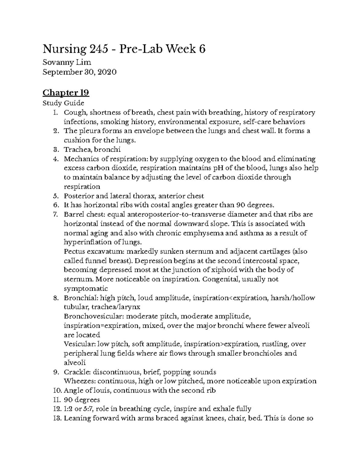 Pre-Lab Week #6 - Pre-Lab Week #6 - Nursing 245 - Pre-Lab Week 6 ...