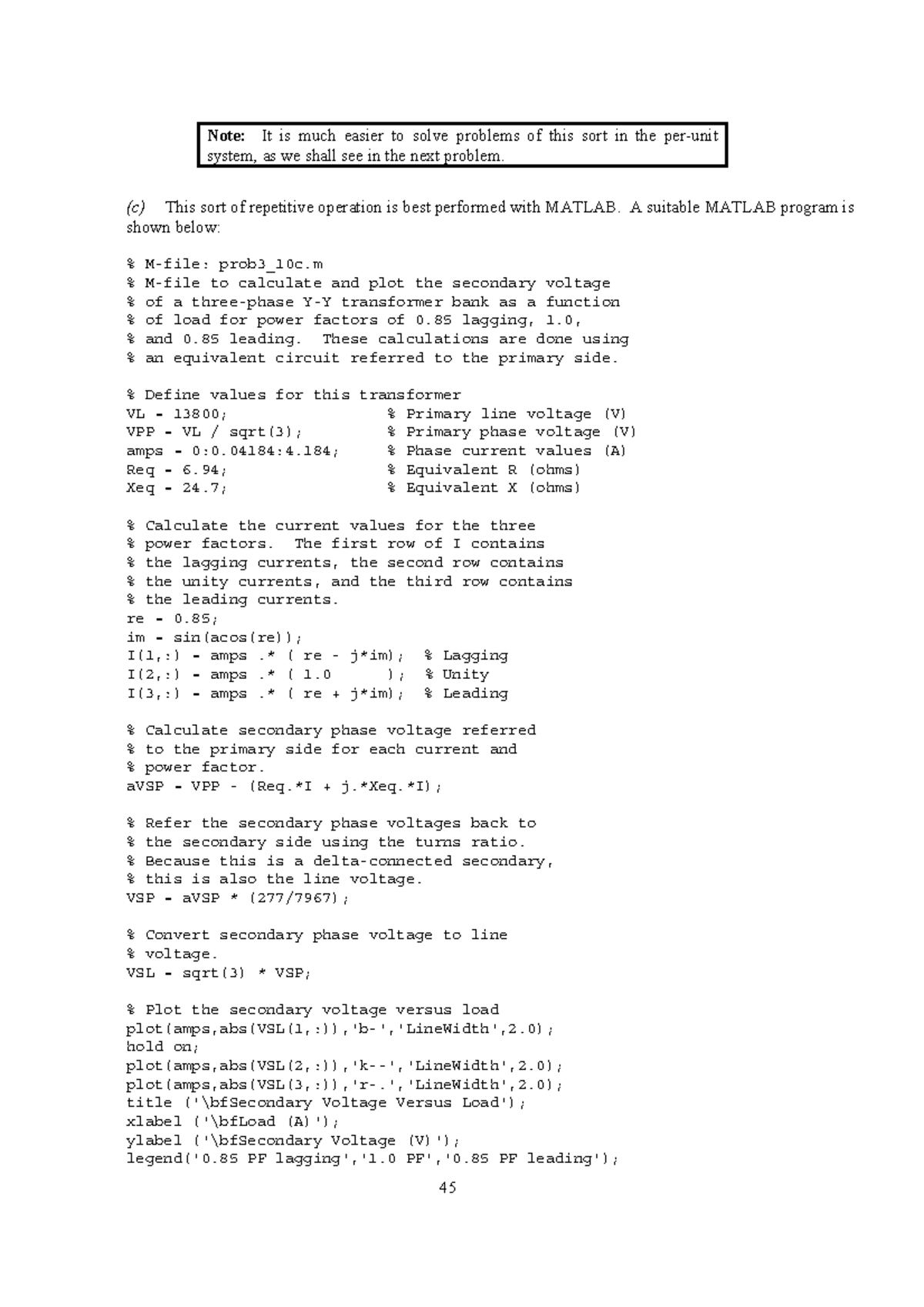 Electric Machinery And Power System Fundamentals9 Note It is much